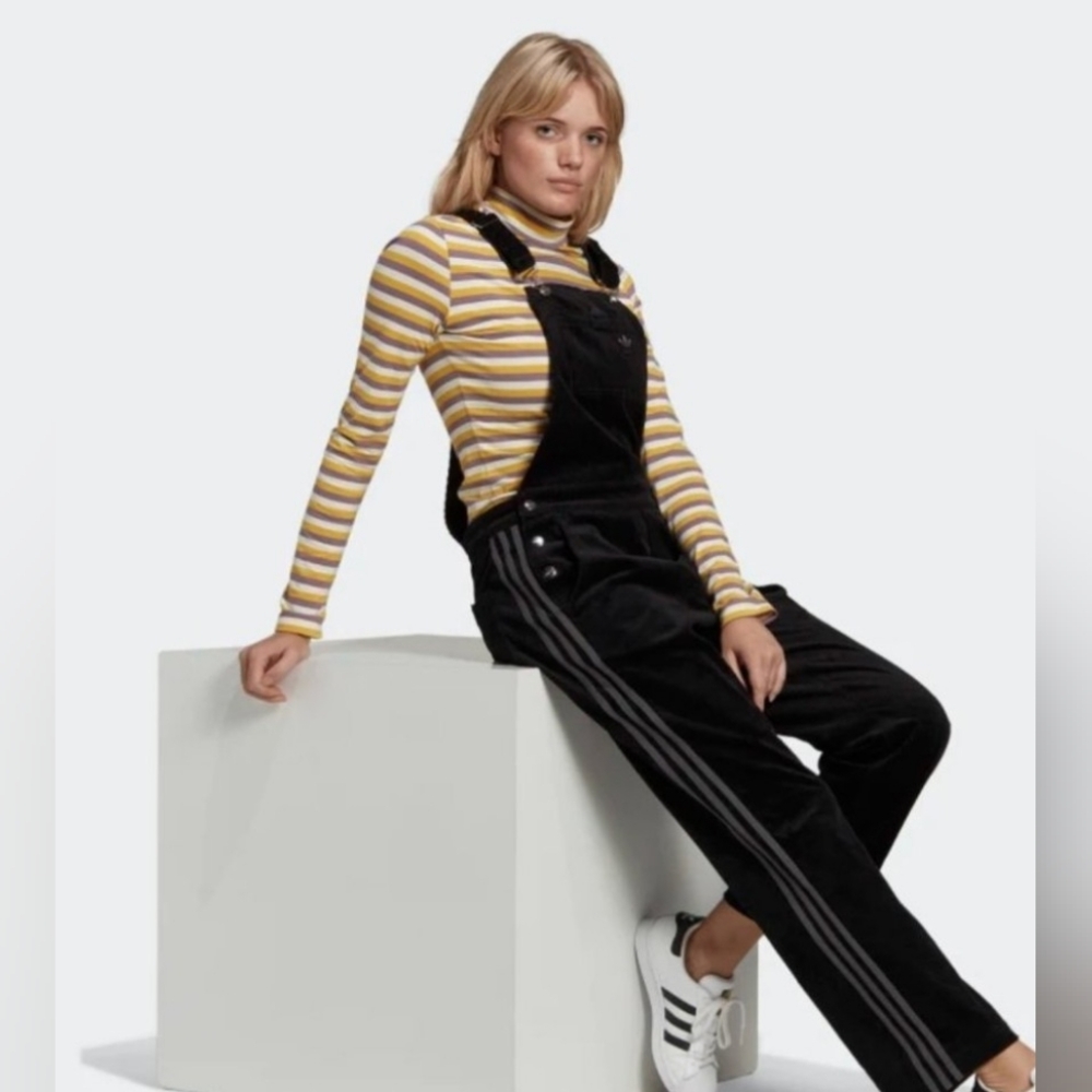 Adidas Corduroy"Comfy Cords" Overalls, Size:Small, Color:Black - Picture 3 of 6